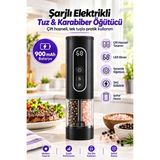 Pasaco Şarjlı Elektrikli Tuz Karabiber Öğütücü Çift Hazneli LED Işıklı Seramik Mekanizmalı Değirmen