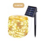 PASACO Su Geçirmez 10 Metre Güneş Enerjili Dış Mekan Solar Bahçe Led Işık Dekoratif Bahçe Aydınlatma