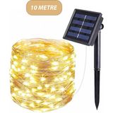 PASACO Su Geçirmez 10 Metre Güneş Enerjili Dış Mekan Solar Peri Ip Led Işık Dekoratif Bahçe Aydınlatma