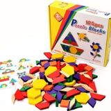 Pasajdanal Ahşap 125 Parça Renkli Tangram Zeka Geliştirici Eğitici Bok Puzzle Seti