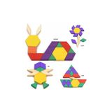 pasajdanal Ahşap 60 Parça Renkli Tangram Zeka Geliştirici Eğitici Bok Puzzle Seti