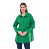 Pasaklı Giyim Benetton Yeşil Uzun Kollu Terikoton Cepli Spor Uzun Tunik Gömlek, 36, 3518, Benetton Yeşi, Kadın