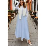 Pasaklı Giyim Kadın Bebe Mavi Kışlık Kırçıllı Kaşe Etek, Cepli, Yüksek Bel, Uzun, Kiloş 700-3528330