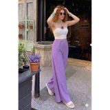 Pasaklı Giyim Kadın Beli Lastikli Cepli Bol Paça Salaş Oversize Yumuşak Dokulu Rahat Pantolon Lila 700-3391341