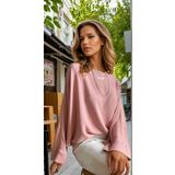 Pasaklı Giyim Kadın Yarasa Duble Kol Salaş Ekstra Oversize Rahat Yuvarlak Yaka Bluz 2943308