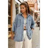 Pasaklı Giyim Oversize Denim Kot Ceket, 36, KT-0089, Mavi- Buz, Kadın