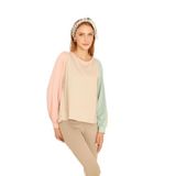 Pasaklı Giyim Pudra Mint Yuvarlak Yaka Dikiş Detaylı Uzun Kollu Sweatshirt Bluz, 36, 3472, Bej, kadın