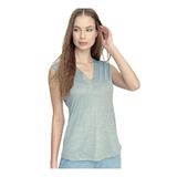 Pasaklı Giyim Yumuşak Dokulu Kolsuz T-Shirt Bluz, 42, 2892, Gri, Kadın