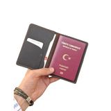 Pasaport Kılıfı Hakiki Deri Seyahat Cüzdanı Pasaportluk (Kahverengi)