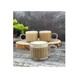 Paşham AVM PAŞHAM AVM 6 Lı Boncuklu Kulplu Cam Kupa 300 ml | Boncuk Cam Kupa Meşrubat Bardağı