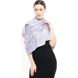 Pashmina Kaşmir Şal | Açık Mavi - Pembe | %100 Kaşmir Yünü | 70X180 cm | 4 Mevsim