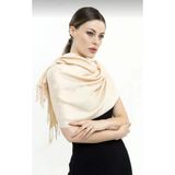 Pashmina Kaşmir Şal | Bej Rengi | %100 Kaşmir Yünü | 70X180 cm | 4 Mevsim