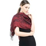 Pashmina Kaşmir Şal | Bordo | %100 Kaşmir Yünü | 70X180 cm | 4 Mevsim - Gülkurusu