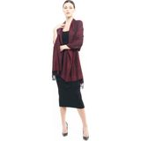 Pashmina Kaşmir Şal | Bordo - Siyah | %100 Kaşmir Yünü | 70X180 cm | 4 Mevsim
