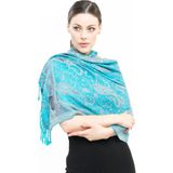 Pashmina Kaşmir Şal | Çivit Mavisi | %100 Kaşmir Yünü | 70X180 cm | 4 Mevsim - Koyu Mavi
