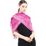 Pashmina Kaşmir Şal | Fuşya | %100 Kaşmir Yünü | 70X180 cm | 4 Mevsim