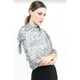 Pashmina Kaşmir Şal | Gümüş - Gri | %100 Kaşmir Yünü | 70X180 cm | 4 Mevsim