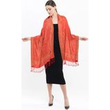 Pashmina Kaşmir Şal | Kırmızı | %100 Kaşmir Yünü | 70X180 cm | 4 Mevsim