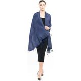 Pashmina Kaşmir Şal | Mürekkep Mavisi | %100 Kaşmir Yünü | 70X180 cm | 4 Mevsim