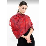 Pashmina Kaşmir Şal | Nar Çiçeği | %100 Kaşmir Yünü | 70X180 cm | 4 Mevsim