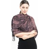 Pashmina Kaşmir Şal | Siyah - Bakır | %100 Kaşmir Yünü | 70X180 cm | 4 Mevsim