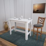 PASİFİC HOME Barra Bar Masası Yüksek Yemek Masası, Parlak Beyaz, 120x60