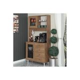 PASİFİC HOME Grano Kahve Köşesi Çok Amaçlı Dolap, Kiler Dolabı, 96 cm , Meşe