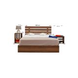 PASİFİC HOME Huga Çift Kişilik Ahşap Karyola Komodin Takım 180x200 ,ceviz