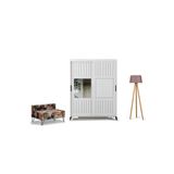 PASİFİC HOME Huga Sürgülü 2 Kapaklı Aynalı Gardırop, Beyaz ,140cm