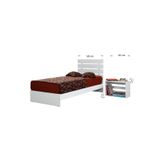 Pasific Home Huga Tek Kişilik 120X200 Karyola Komodin Takım, Parlak Beyaz
