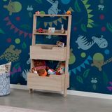 Pasific Home Low Çok Amaçlı Dekoratif Kitaplık ,Meşe, Montessori Dolap - Açık Meşe