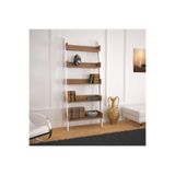 PASİFİC HOME Only Merdiven Kitaplık , 5 Raflı, Koyu Meşe & Beyaz