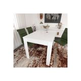 PASİFİC HOME Pasific Home Single Mutfak Yemek Masası, 120x80 Cm, Dikdörtgen, Parlak Beyaz