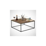 PASİFİC HOME Poly Metal Ayaklı Kare Orta Sehpa, Kafkas Meşe