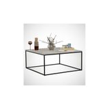 Pasific Home Poly Metal Orta Sehpa, Kare Orta Sehpa, Beyaz Meşe