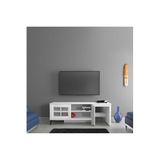 Pasific Home Revival Metal Ayaklı Sürgülü Tv Ünitesi, Zigon Sehpalı, 150 Cm, Ahşap Beyaz
