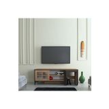 Pasific Home Revival Metal Ayaklı Sürgülü Tv Ünitesi, Zigon Sehpalı, 150 Cm, Koyu Meşe