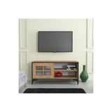 Pasific Home Revival Metal Ayaklı Sürgülü Tv Ünitesi,100 Cm, Koyu Meşe