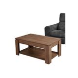 PASİFİC HOME Shelf Raflı Dikdörtgen Orta Sehpa, Koyu Meşe