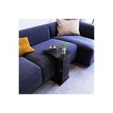 Pasific Home Single Çok Amaçlı Tekerlekli C Sehpa ,Koltuk Sehpası - Siyah Mermer