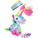 Pasifik Hobi Seti Airbrush Plush 666-12 Unicorn Pelüş Boyanabilir Temizlenebilir (6+ Yaş) - Çok Renkli