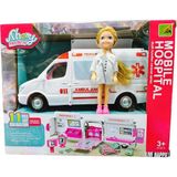 Pasifik Oyuncak Mobile Hospital – Oyuncak Bebekli Ambulans ve Doktor Seti (11 Parça) - Pembe - Pembe