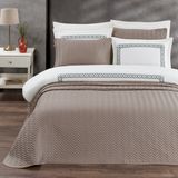 Pasioni Valentina %100 Pamuk Saten Yatak Örtüsü Set - Kahverengi - 260 x 270 cm