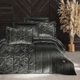 Pasıonı - Velvet - Lucie - Jakar Kadife Antrasit Çift Kişilik Yatak Örtüsü Takımı - 260 x 270 cm
