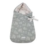 Pasito a Pasito Hood Toile de Jouy Green Kapüşonlu Kundak Bebek Battaniyesi,%100 Pamuk Yenidoğan Kundak Örtüsü, Hastane Çıkışı ve Puset Kullanımına Uygun, Unisex