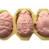 Paskalya Yumurtası Şeklinde 3 Lü Silikon Pasta ve Seker Hamuru Kalibi 8,5x6x2 cm
