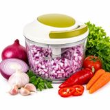 Paslanmaz 3 Bıçaklı İpli Rondo, Sebze Meyve Kuruyemiş İçin Taşınabilir Manuel Çekmeli Doğrayıcı, Hızlı Pratik ve Ergonomik, Plastik, 700 ml (Yeşil)