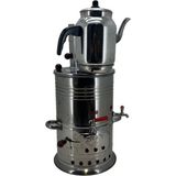 Paslanmaz 304 Çelik 5 Litre Çift Hazneli Demlikli Semaver