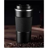 Paslanmaz 304 Çelik Termos 500 ml Kaydırmaz Bardak Mug Kupa Karışık Renk - Siyah