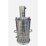 Paslanmaz Alüminyum Alaşımlı Çelik Kömürlü Semaver – 5 Litre – Bahçe & Piknik Tipi - Gri
